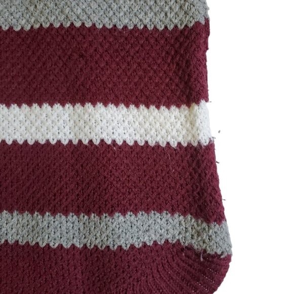 Cloud Chaser dark red, gray, white striped hooded top sz M - Picture 9 of 15